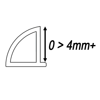 0 > 4mm+ Corner Depth 0 > 4mm+ Corner Depth