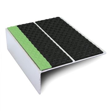 Aluminator Slimline Aluminium Straight Edge Nosing With Twin Inserts