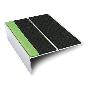 Aluminator Slimline Aluminium Rakeback Edge Nosing With Twin Inserts