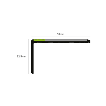 Aluminator Slimline Straight Edge Hardnose PVC Nosing