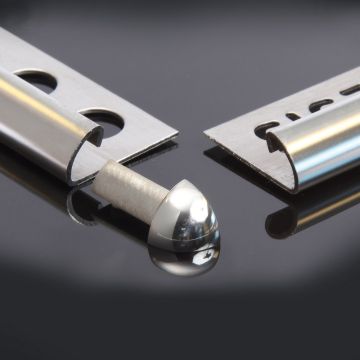 Genesis Round Edge/Quadrant Stainless Steel External Corner Piece 2 pack