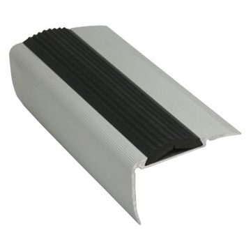 Genesis Aluminium Step Edge Nosing With Black Rubber Insert