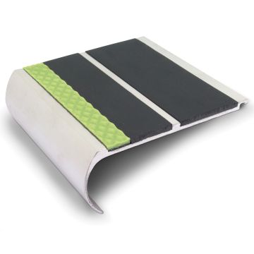 Genesis Aluminator Heavy Duty Aluminium Retro Bullnose Edge Nosing With Twin Insert (DDA Compliant)