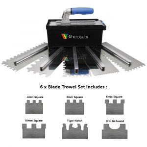 Genesis Stainless Steel Interchangeable Trowel Set - 6 Blades