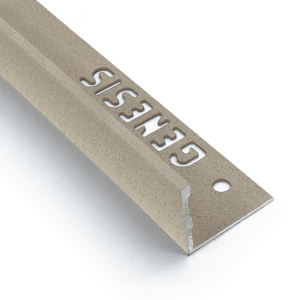 ESA225.414 - Genesis Straight Edge Aluminium Outdoor Tile Trim - 22.5mm - Bath Stone