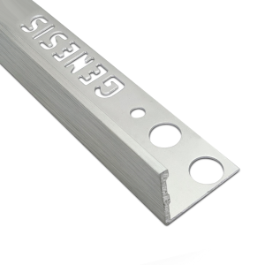 ESA225.94 - Genesis Straight Edge Aluminium Outdoor Tile Trim - 22.5mm - Brushed Silver