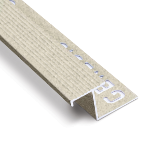 NLT225.414 - Genesis Tile-In Aluminium Outdoor Step Edge Profile - 22.5mm - Bath Stone