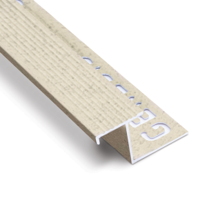 NLT225.425 - Genesis Tile-In Aluminium Outdoor Step Edge Profile - 22.5mm - Sand Stone