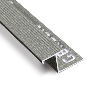 NLT225.435 - Genesis Tile-In Aluminium Outdoor Step Edge Profile - 22.5mm - Dark Granite
