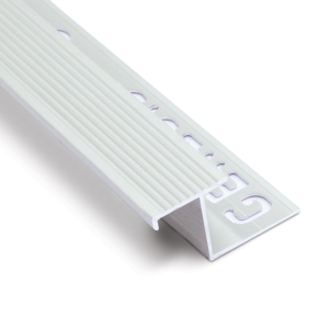 NLT225.81 - Genesis Tile-In Aluminium Outdoor Step Edge Profile - 22.5mm - Matt Silver